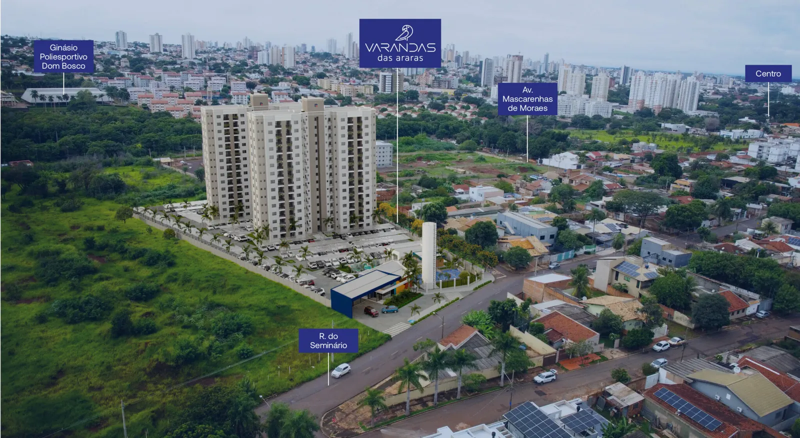 Vista aérea do Varandas das Araras e do bairro Seminário